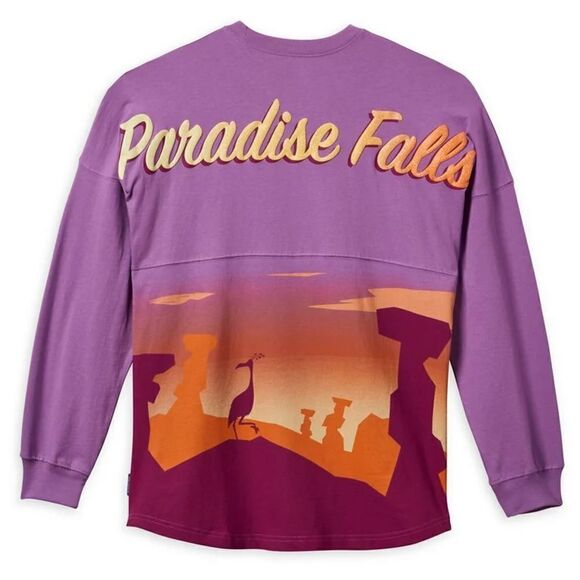 Disney Spirit Jersey UP Paradise Falls Shirt Size XS Purple Long Sleeve - Picture 2 of 6